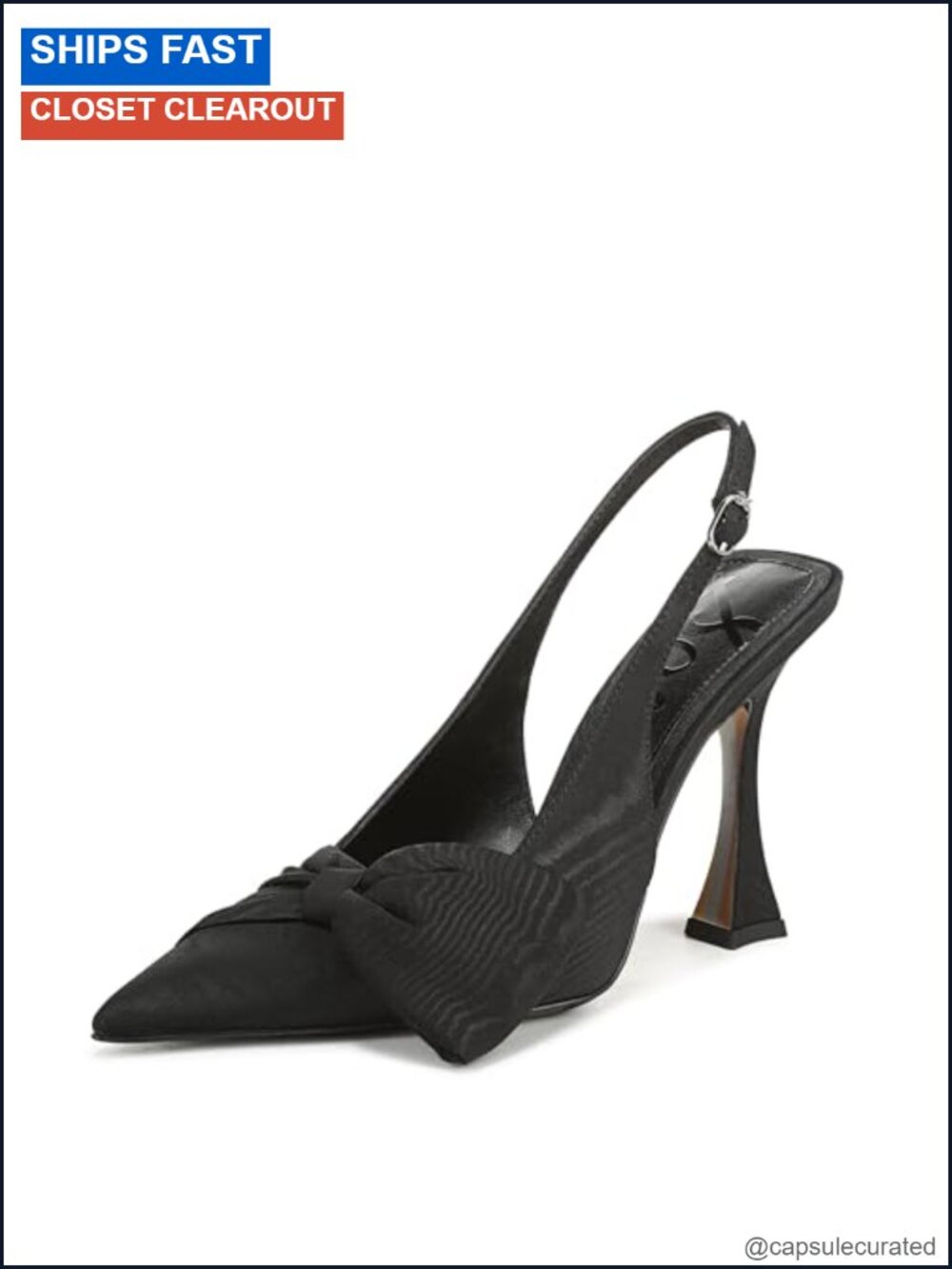 Onia Bow Slingback Pump | Oversized Bow Flared Heel Formal Pointed Toe